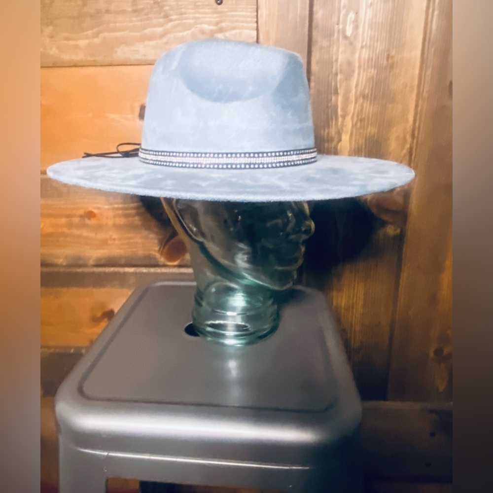 Blue Faux Suede Hat Coastal Cowgirl ! Brand New !